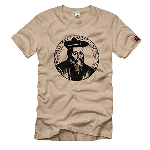 T-shirt Nostradamus Michel de Nostredame haut imprimé beige taille Medium #690