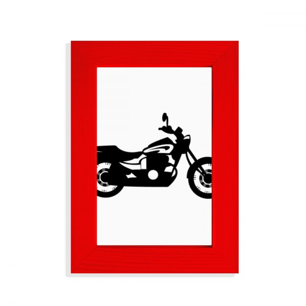 Cadre photo mécanique noir et sa moto rouge pour déco de bureau moderne