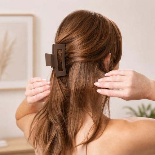 TOCESS 8 Pack Large Claw Clips for Thick Hair 4 3 Inch Neutral Matte Big for Women Strong - image 6