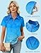 LOMON Womens Polo Shirts Short Sleeve Golf Tops Half Zip Collared 2025 Summer Ladies Cotton Shirt with Side-Pockets (Gradient Triangle,XX-Large)