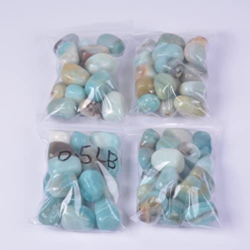 Image of 1 /2LB Large Amazonite Tumbled Stone Specimen Collection Pocket Worry Healing Crystal