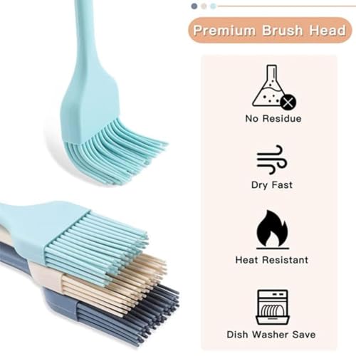 Image of ikis Silicone Basting Pastry Brush - Heat Resistant BBQ Grill Barbecue Oil Brush for Cooking, Baking, and Grilling - Large, Non-Stick, Durable Kitchen Tool