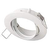 SEBSON Foco empotrable Techo orientable incl. GU10 casquillo (LED/Halógeno) - Orificio de montaje ø75mm, aluminio blanco