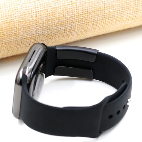 JunyiDIY YA4313 Medizinisches Epilepsie-Erkennungsschild aus Edelstahl, für Männer und Frauen, langlebiger Gesundheitsschmuck für Apple-Watch-Armbänder, Notfall-Identifikation für Altenpflege, Schwarz