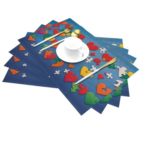 Sets de table autisme cœur résistant chaleur et facile à nettoyer - 3