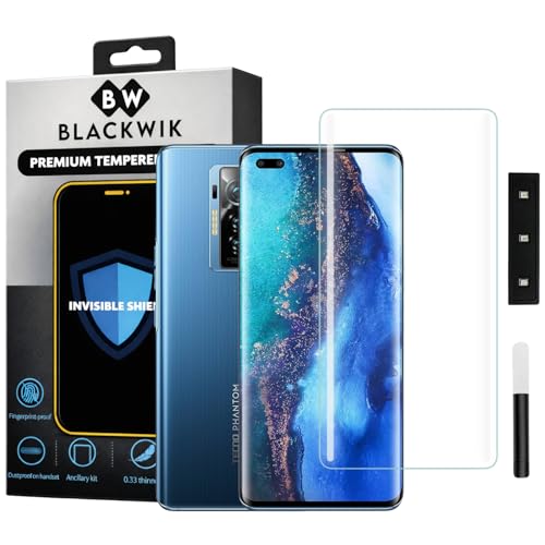 Image of Blackwik Premium Curved UV Tempered Glass For Techno Phantom X Cellphone (Transparent, Pack Of 1) Advanced Border Less Full Screen Coverage UV Screen Protector Guard With Installation Kit