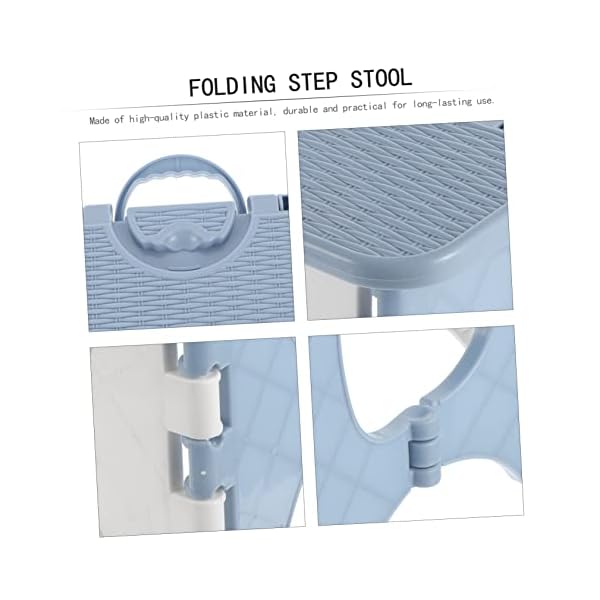 CLISPEED 3pcs Folding Chairs Portable Foot Stool Anti- Skid Step Stool Bathroom Stool Stools for Kids Folding Step Stools for Adults Folding Stools for Adults Portable Home Stool Grey Light - Image 7