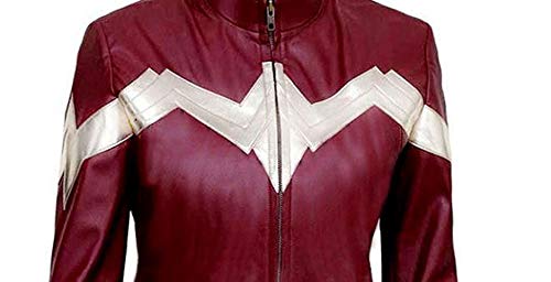 Superhero Wonder Girl Gal Gadot Marron and Black Faux Leather Jacket for Women3