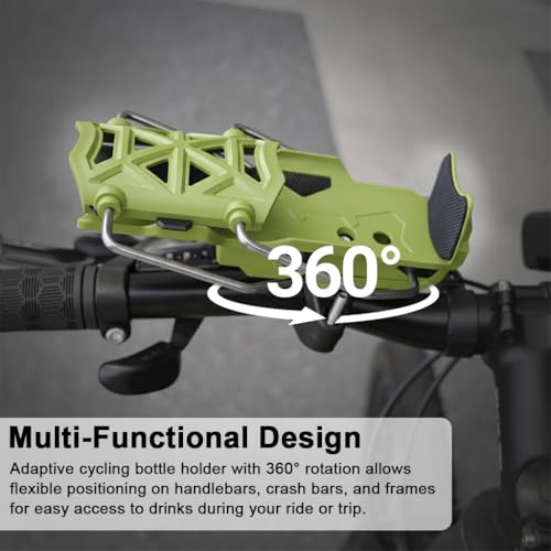 Image of STHIRA Riding Water Bottle Holder, Adaptive Folding Bottle Holder for Motorcycle, Durable Nylon Material, 360 Rotatable Angle Design, Bike Motorcycle Water Bottle Holder Accessory