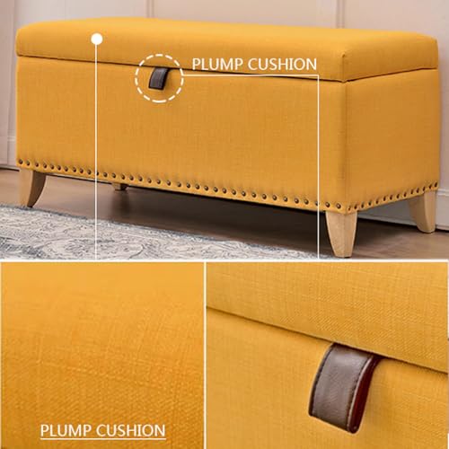 Pouf banc de rangement design capitonné pour salon moderne