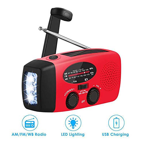 Emergency Radio with 2000mAh Power Bank, Hand Crank, Solar, AM/FM & LED Flashlight – Portable NOAA Weather Radio for Home & Outdoor - 3