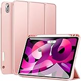 ZtotopCase for iPad Pro 11 Inch 2018 with Pencil Holder- Lightweight Soft TPU Back Cover and Trifold Stand with Auto Sleep/Wake,Support 2nd Gen iPad Pencil Charging,Rose Gold