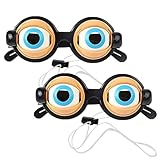 Lustige Neuheit Gläser, 2PCS Witzig Blinkende Gläser, Prank Joke Brille Großen Zwinkernden Augen Für Erwachsene Kinder, Blinkend Augapfel Glasses Brillenzubehör Scherzartikel, Für Cosplay Requisiten