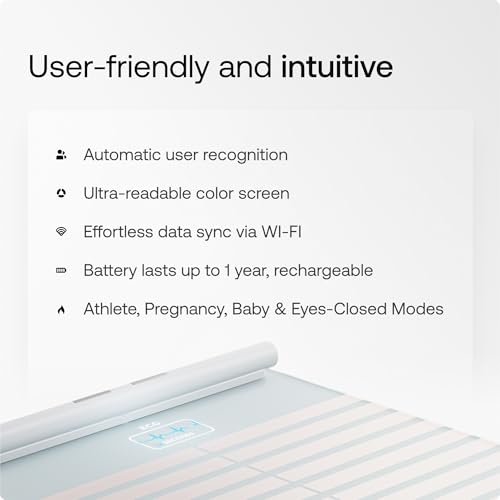 WITHINGS Body Scan - Smart Scale with Segmental Body Composition Analysis, Weighing Scales Body Weight & Vascular Age, Visceral Fat, Heart Rate, iOS/Android