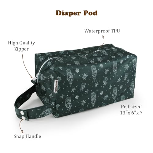 Image of Mama Koala Waterproof Diaper Pods for Baby Items, Cloth Diapers, Swimsuits, Travel, Gym Clothes, Beach, Pump Parts, Toiletries, 2 Pack(DP-Squres1)