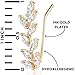 Ear Climber Earrings for Women - 14K Gold Plated Leaf Earrings for Women, Simulated Diamond Crawler Leaf Studs Ear Cuff, Dainty Flower Climbing CZ Crystal Cuffs for Wedding Bride or Bridesmaid