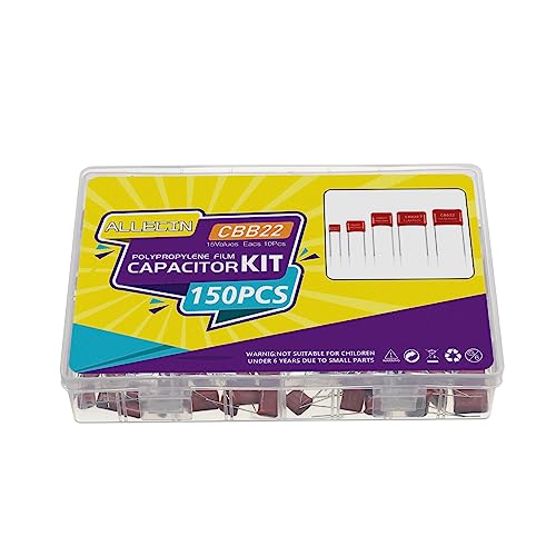 Allecin KONDENSATOREN-BAUSATZ 150Pcs Metallized Polypropylene Polyester Film Capacitors Kit 0.001Uf 0.0022Uf 0.0033Uf 0.0047Uf 0.068Uf 630V And 0.01Uf 0.1Uf 0.022Uf 0.22Uf 0.033Uf 0.33Uf 0.047Uf 0.47Uf 0.15Uf 0.56Uf 400V thumb #4