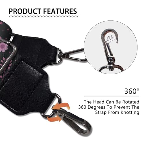 Image of Adjustable Purse Strap Replacement, Wide Shoulder Canvas Bag Strap, Crossbody Handbag Strap