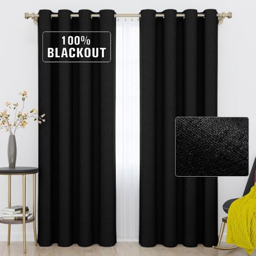 Consejos para Comprar Cortina Negra para comprar online. 47 GRALI Cortinas Negras Blackout, Cortinas para Recámara 2.41 Largo, Panel con Aislamniento Termico para Frio y Calor, Protección Total de Privacidad, 132 X 241 CM, 1 Par