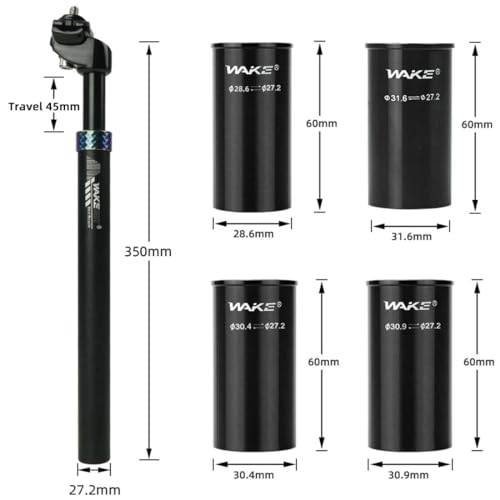 Liteone Shock Absorber Seatpost 350Mm Adjustable Coil Spring Suspension Seat Post With 27.2 28.6 30.4 30.9 31.6Mm Seatpost Shim For Mountain Bike Road Bicycle Mtn Bmx thumb #4