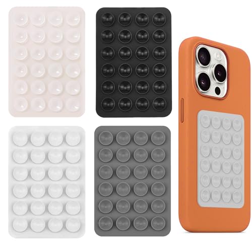 Yesimola Ventouse Autocollante pour Multi Modèles 4 Pièces, Silicone Ventouse Telephone, Support de Téléphone Portable, Antidérapant pour Selfies et...