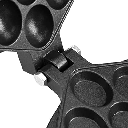 Eierblasen-Waffeleisen-Pfanne, Aluminium, Antihaftbeschichtete Holzgriffe, Gasherd, für Party, Café, Teeladen – Bild 6