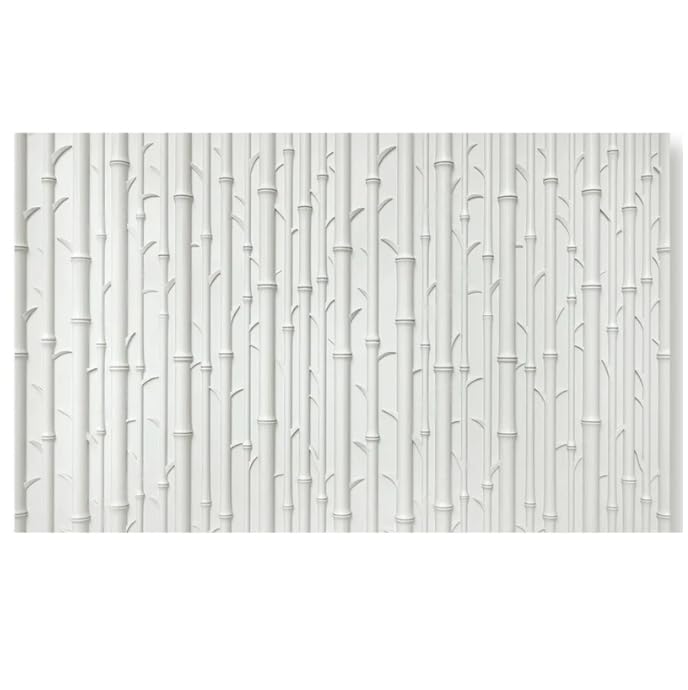 Papier peint panoramique forêt de bambous blanc relief 3D poster géant mural 350x256 cm
