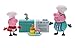 Jazwares 97001 Peppa Pig Set da gioco con 2 esclusivi personaggi snodati, un fornello illuminato e altri accessori, set giocattolo originale di Peppa Pig per bambini a partire dai 2 anni