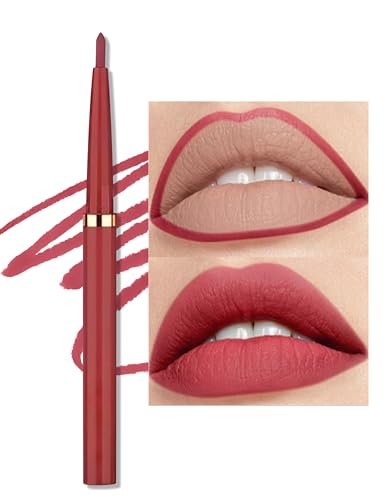 Erinde Matt Lipliner Wasserfest, Drehbarer Lippen Konturenstift Permanent, Smooth Lip Pencil Long Lasting, Langanhaltender Lip Liner, Rosa Lippenstift