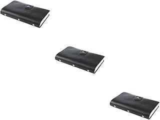 VILLCASE 3Pcs Suporte De Couro Carteira Preta Carteiras Finas Recipiente De Crédito Suporte Preto Suporte De Banco Suporte De Bloqueio Id Titular De Crédito Organizador De Crédito Bolsos
