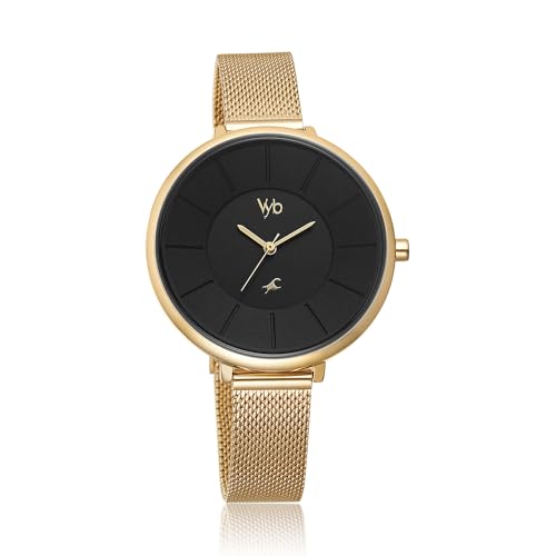 Fastrack Vyb Halo Quartz Analog Black Dial Stainless Steel Strap Watch for Girls-FV60016YM01W (B0CT8S9V3H) Amazon Price History, Amazon Price Tracker
