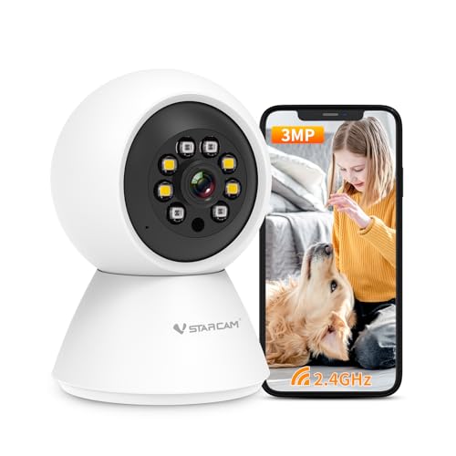 Image of VSTARCAM 3MP 2K Indoor Security Camera, 2.4GHz WiFi Pet Camera with 355 Pan 60 Tilt, Human Detection, Color Night Vision, 20260624