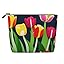 Amazon.com: ZhanMg Colorful Tulips pattern Print Fake Hemp Makeup Bag â€“ Reusable Cosmetic ...