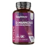 D Mannosio ad Alta Concentrazione, 180 Capsule Vegane, 2000mg per Dose Giornaliera, Integratore D-Mannosio Senza Magnesio Stearato né OGM, 2 Mesi di Fornitura, Dmannosio Prodotto in Unione Europea