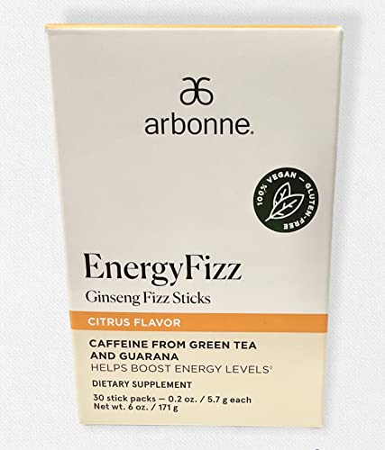 Arbonne Citrus Fizzy Sticks Energy Drink, Box of 30 Arbonne Citrus Fizzy Sticks Energy Drink, Box of 30