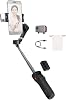 – 3-axis stabilizer for Hohem iSteady V3 Gimbal smartphone, magnetic AI tracker, filling light, removable controller, integrated extension rod and tripod for live broadcast and Vlog