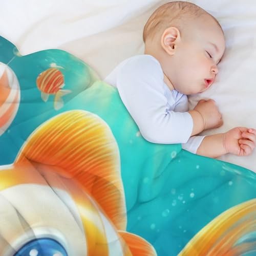 Couverture poisson en flannel douce 130x180 cm pour lit et canapé - 5