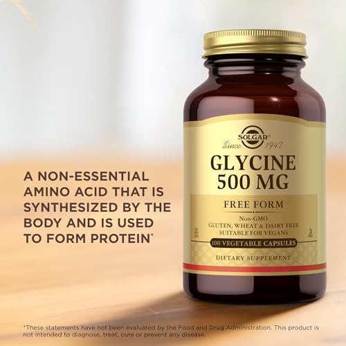 image for Solgar Glycine 500 mg - 100 Vegetable Capsules - Non-GMO, Vegan, Glute