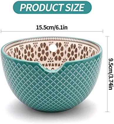 Ceramic Yarn Bowl, Yarn Storage Bowl for Crochet Yarn Holder, Ceramic Knitting Yarn Bowl for Knitting Crochet Hook Accessories (Blue)
