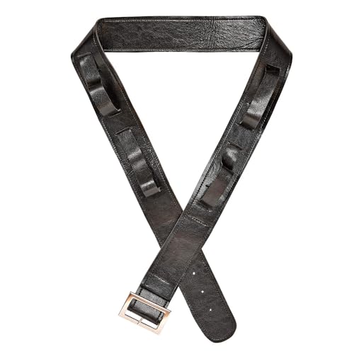 W WIDMANN MILANO Party Fashion 09835 - Gürtel mit 4 Holster für Schwerter und Waffen, Schwarz, Ritter, Cowboy, Kostüm, Accessoire, Karneval, Mottoparty