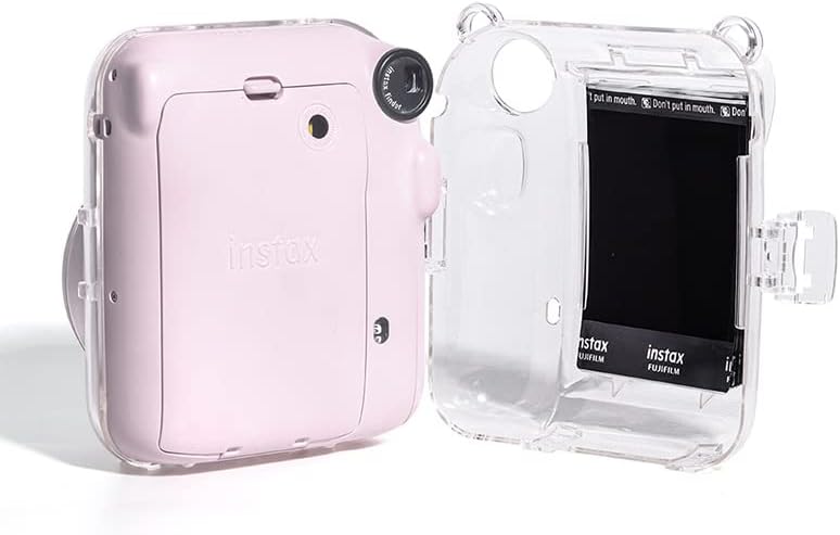 Miniatura 3 de Funda para Fujifilm Instax Mini 12 - Funda protectora de PVC duro transparente y portátil para cámara con correa de hombro ajustable desmontable