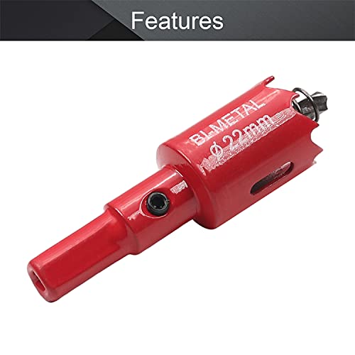 Utoolmart 22mm Bi-Metal Hole Saw M42 High Speed Steel Holesaw Blade 25mm Cutting Depth Opener Cutter Drill Bit with Triangular Handle for Wood Sheet Metal Plastic Fiberboard - Image 3