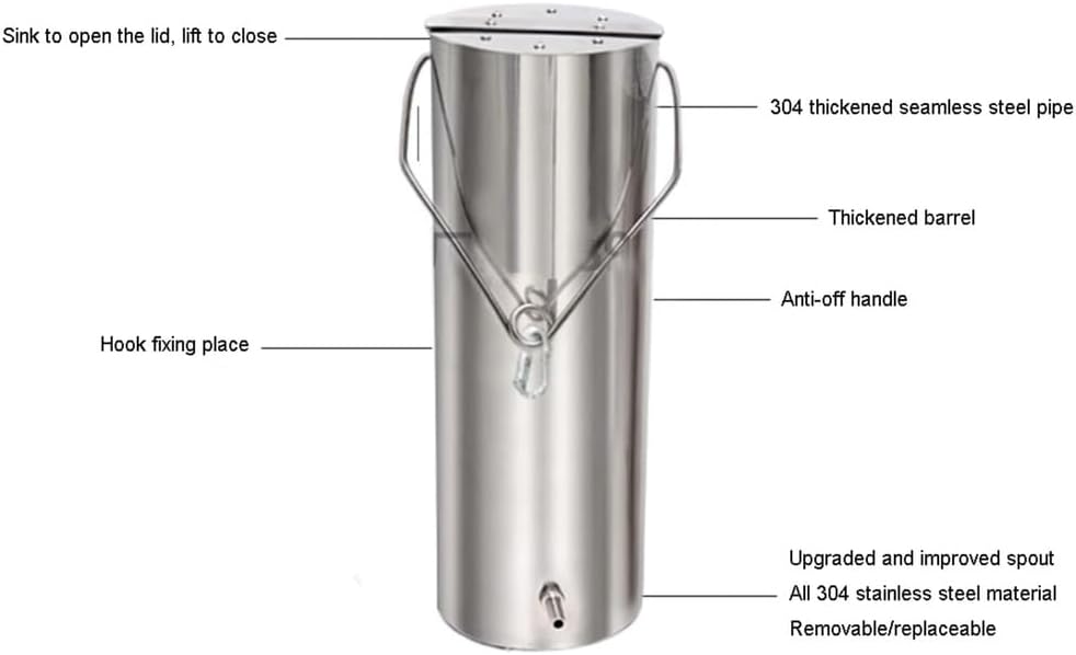 Water Sampler Complete Set,304 Stainless Steel Liquid Sampling Swing Dipper System for Water Quality Sample Collection,Environmental Monitoring,1L