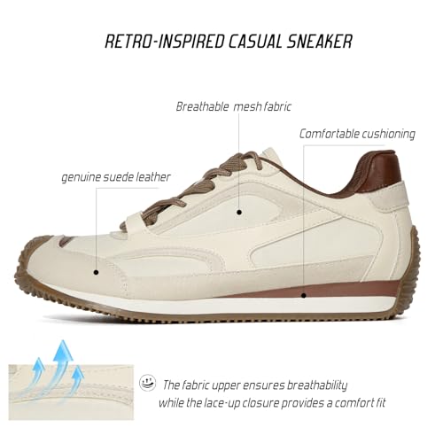 Image of Casual Sneakers for Women Lace Detail Elegant Ribbon Lace-Up Fashion Sneakers with Leather Upper Memory Foam Insole and Trendy Casual Shoes for Women