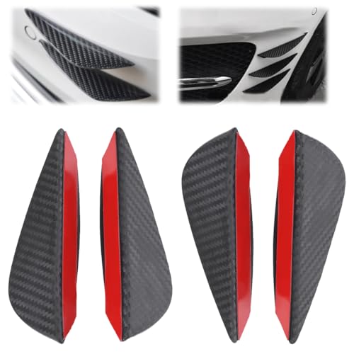 Tissting Labbro del paraurti anteriore universale, Kit spoiler in fibra di carbonio ABS per auto, monovolume e camion, Alette spoiler per paraurti anteriore, Migliora l'aerodinamica e la stabilità