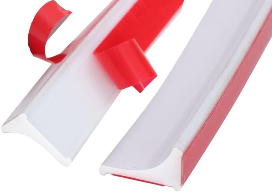 20M Silicone Shower Seal Strip,Bath Edging Sealing,Floor Threshold Water Barrier for Wet Room,Tile Edge Caulk Trim for Bathroom Bathtub,Countertop,Kitchen,White(20mmx12mm,Two Adhesive Backing)