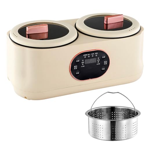 Automatic Double-liner Slow Cooker with Intelligent Touch Screen, Multi-function Dual-control, 8-Hour Heat Preservation, Ideal for Camping and Outdoor Activities