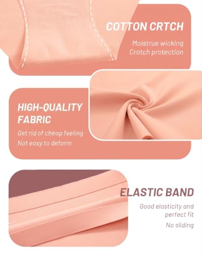 Image of UNDER THE SEA Seamless Underwear for Women Plus Size Mid Rise Lingerie Brief Sexy No Show Panties Womens Cheeky 5 Pack XS-3XL