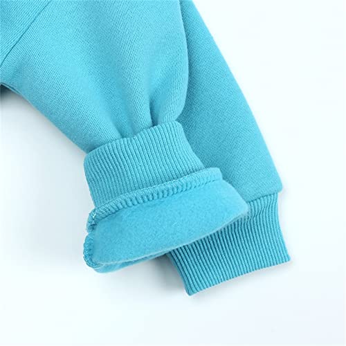 Big Hood Hoodie Solid Casual Fleece Liner Long Sleeve Pullover Toddler Boy Girl Warm Sweatshirt (Sky Blue, 8-9 Years)4
