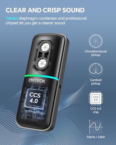 CMTECK Microfone para jogos, microfone condensador para jogos para PC/laptop/PS4/PS5, luzes RGB, bot